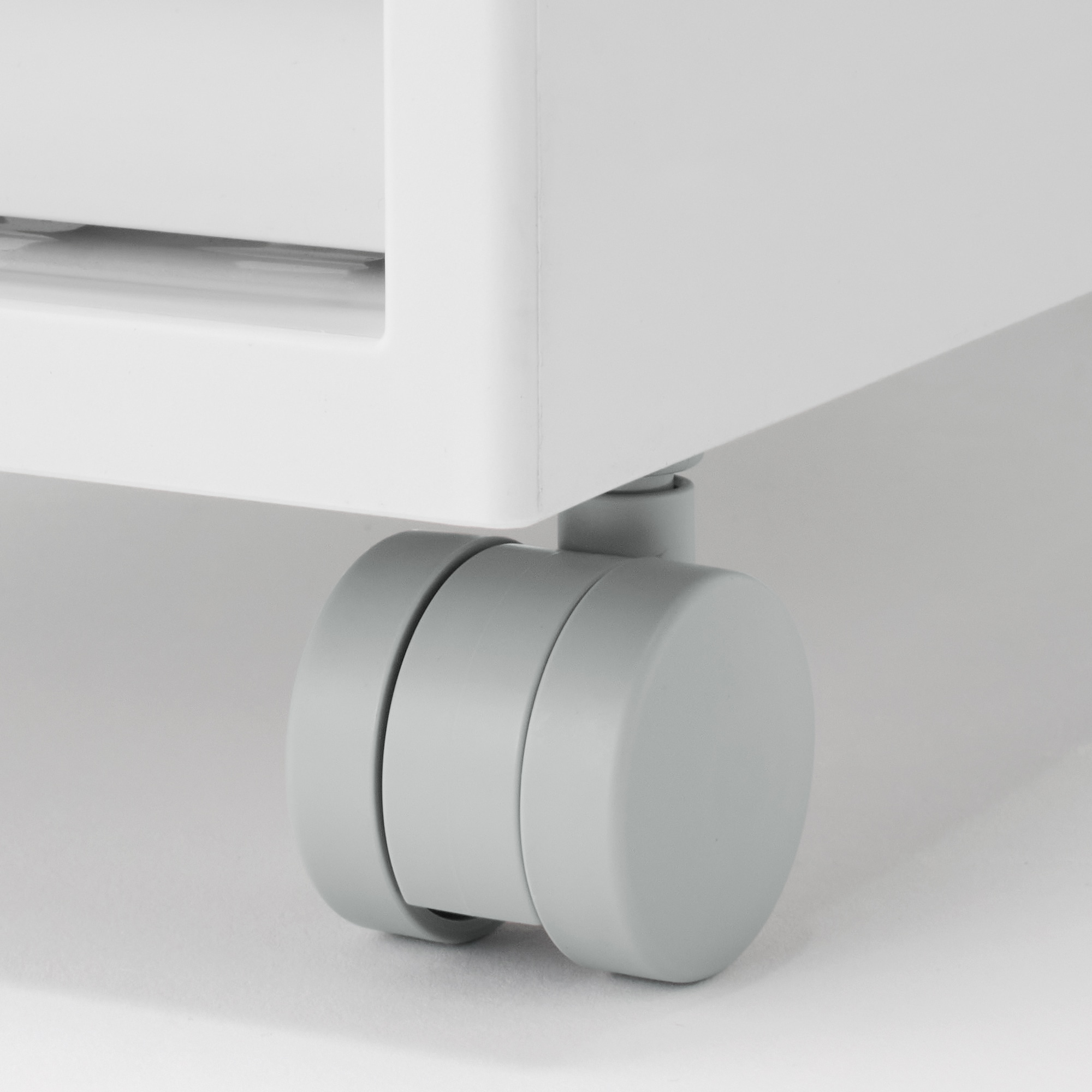 再生ポリプロピレン入り　収納ストッカー　キャスター付１　ホワイトグレー