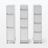 再生ポリプロピレン入り　収納ストッカー　キャスター付１　ホワイトグレー