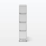 再生ポリプロピレン入り　収納ストッカー　キャスター付３　ホワイトグレー