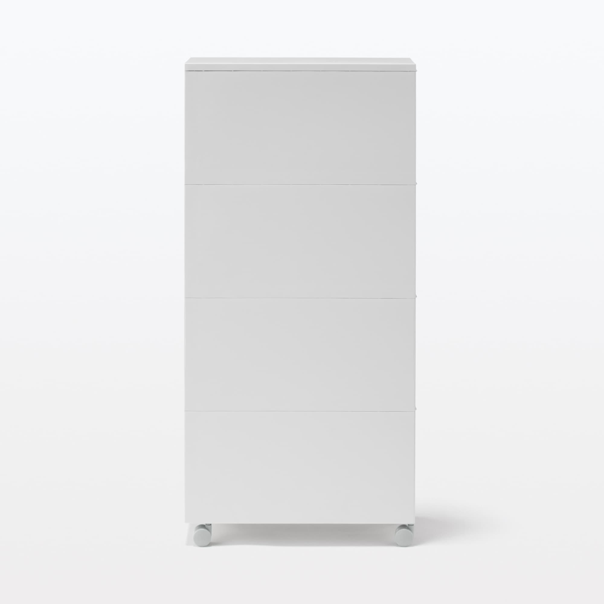 再生ポリプロピレン入り　収納ストッカー　キャスター付３　ホワイトグレー