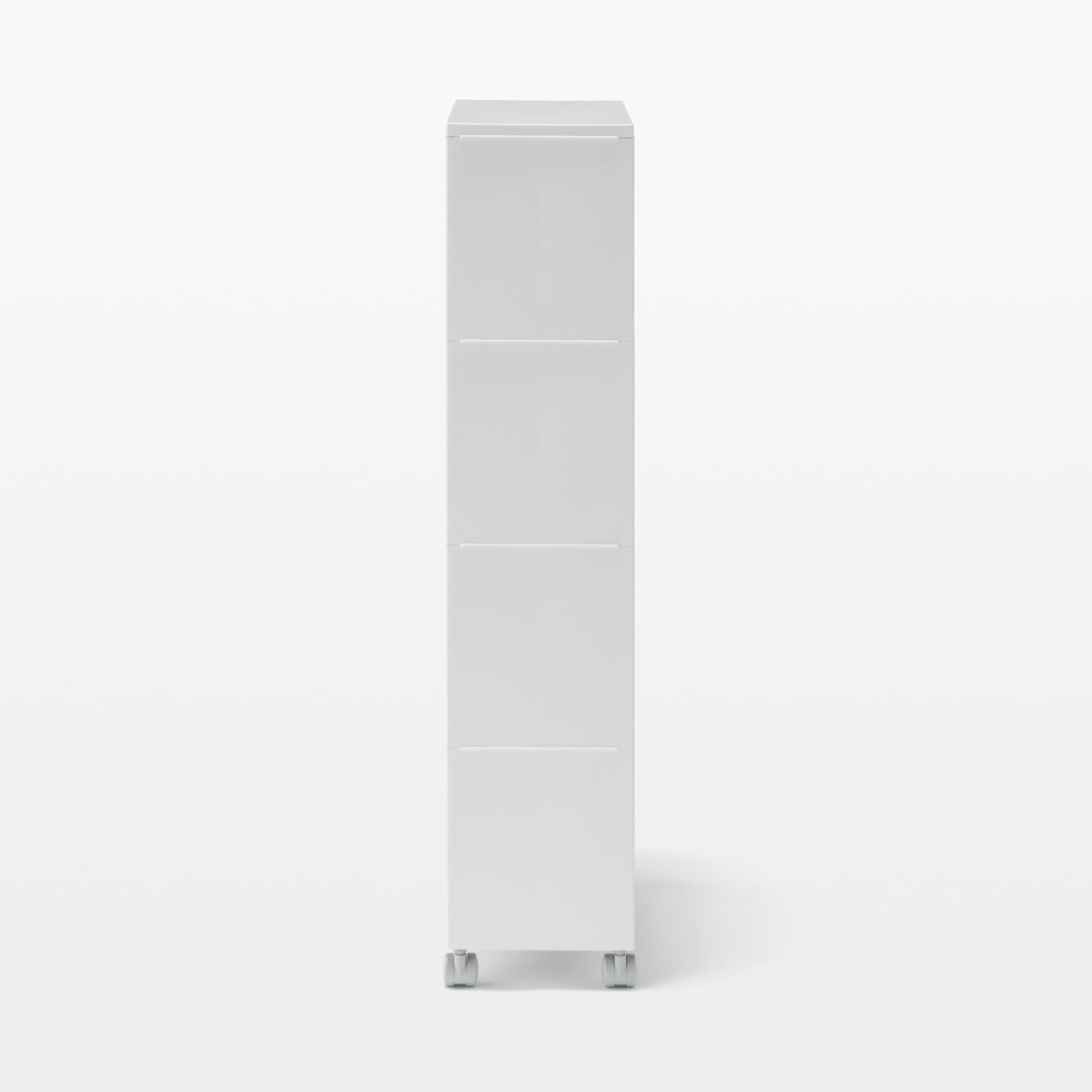 再生ポリプロピレン入り　収納ストッカー　キャスター付３　ホワイトグレー