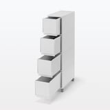 再生ポリプロピレン入り　収納ストッカー　キャスター付３　ホワイトグレー