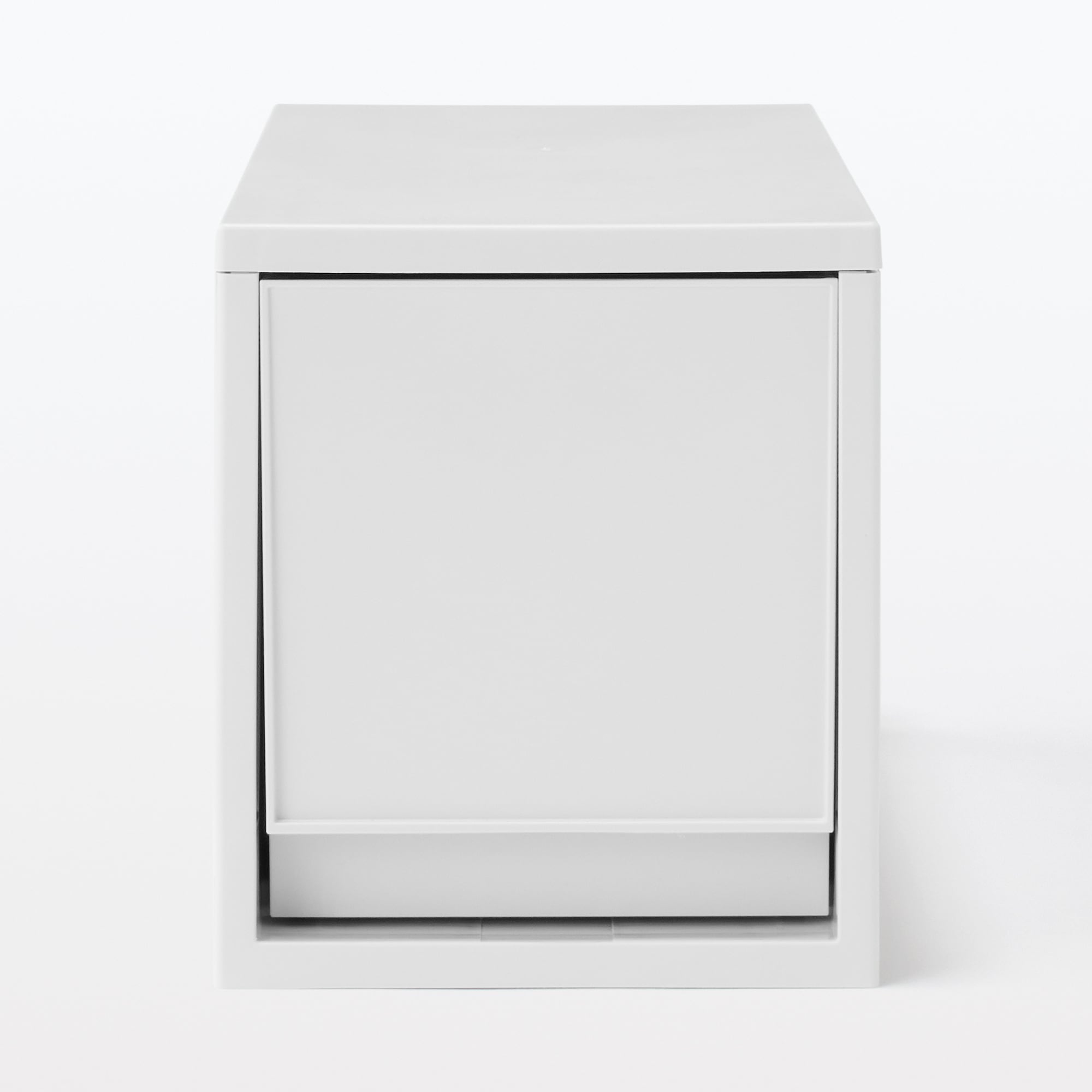 再生ポリプロピレン入り　収納ストッカー　追加用　中　ホワイトグレー