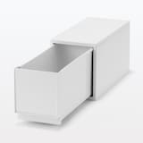 再生ポリプロピレン入り　収納ストッカー　追加用　中　ホワイトグレー