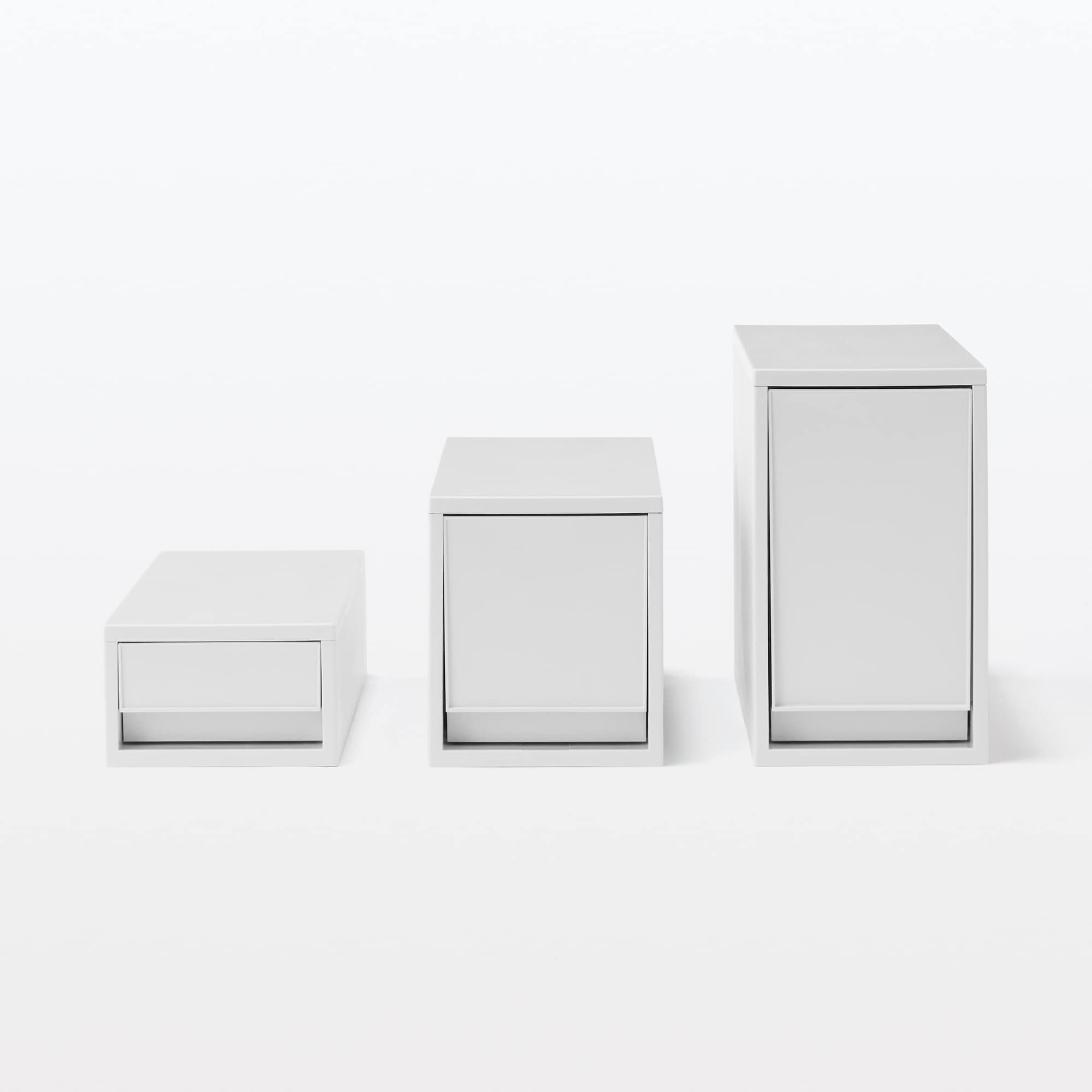 再生ポリプロピレン入り　収納ストッカー　追加用　中　ホワイトグレー