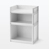 再生ポリプロピレン入り　収納ラック　中　ホワイトグレー