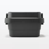 再生ポリプロピレン入り　頑丈収納ボックス　小　浅型　ダークグレー