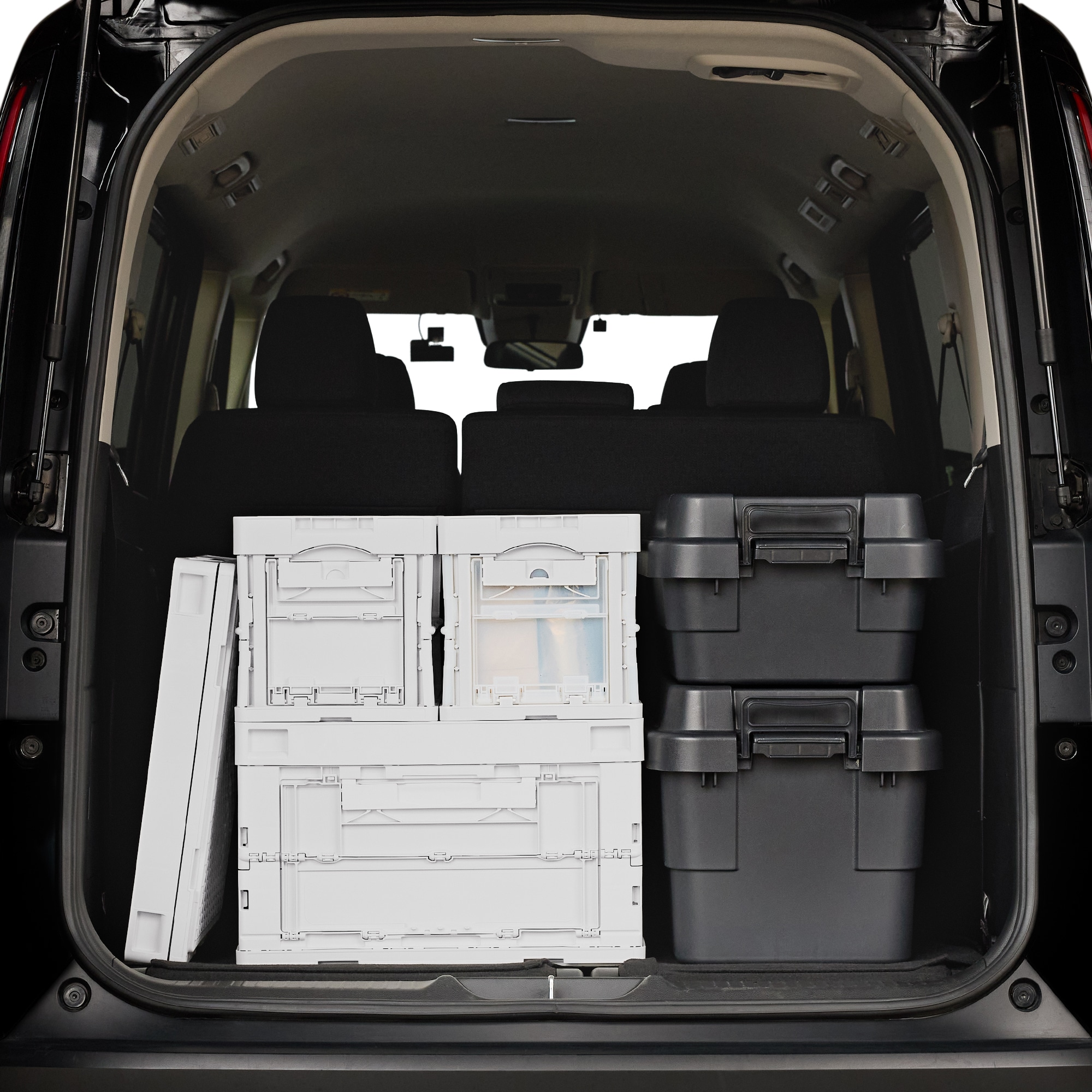 再生ポリプロピレン入り　頑丈収納ボックス　小　浅型　ダークグレー