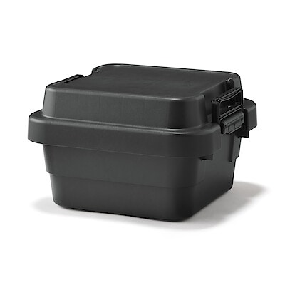 【１月１４日順次発売予定】再生ポリプロピレン入り　頑丈収納ボックス　小　浅型　ダークグレー　１８Ｌ