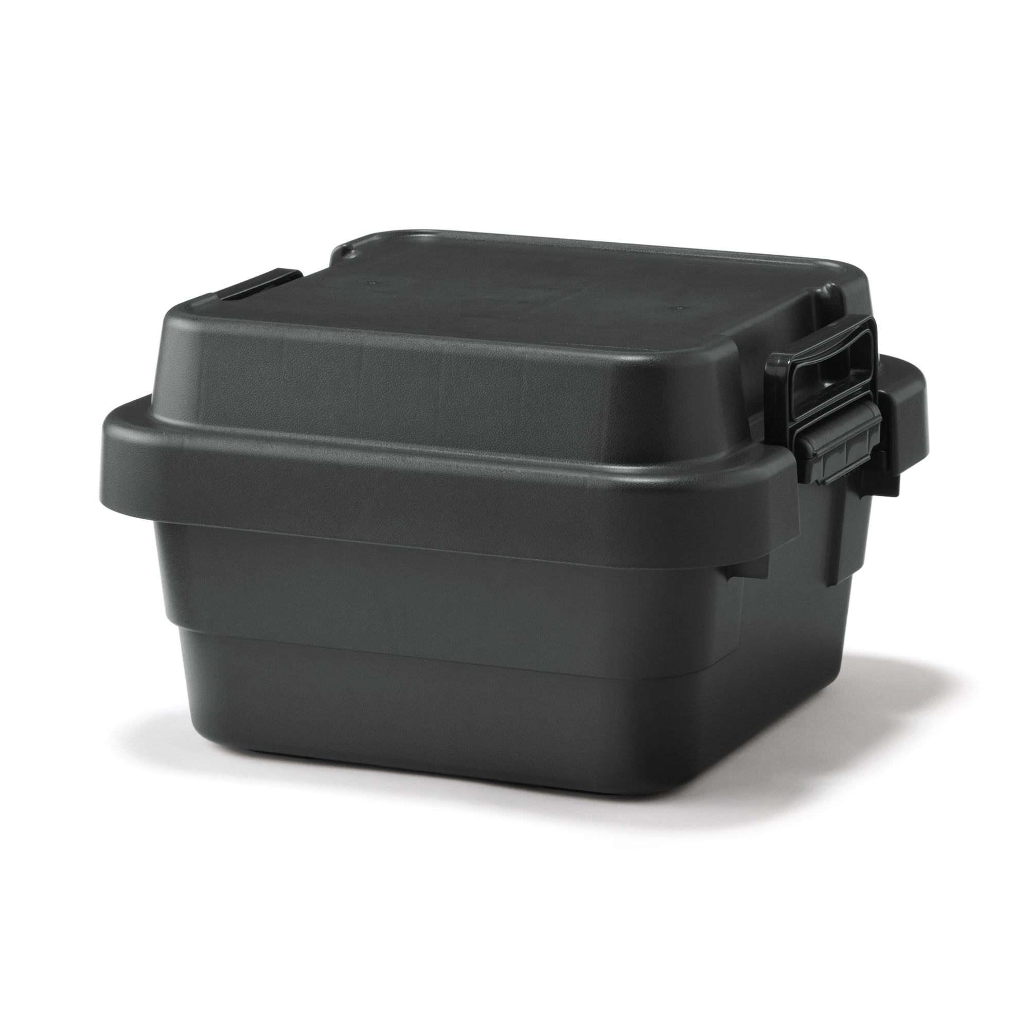 再生ポリプロピレン入り　頑丈収納ボックス　小　浅型　ダークグレー