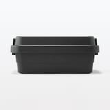 再生ポリプロピレン入り　頑丈収納ボックス　大　浅型　ダークグレー