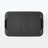 再生ポリプロピレン入り　頑丈収納ボックス　大　浅型　ダークグレー