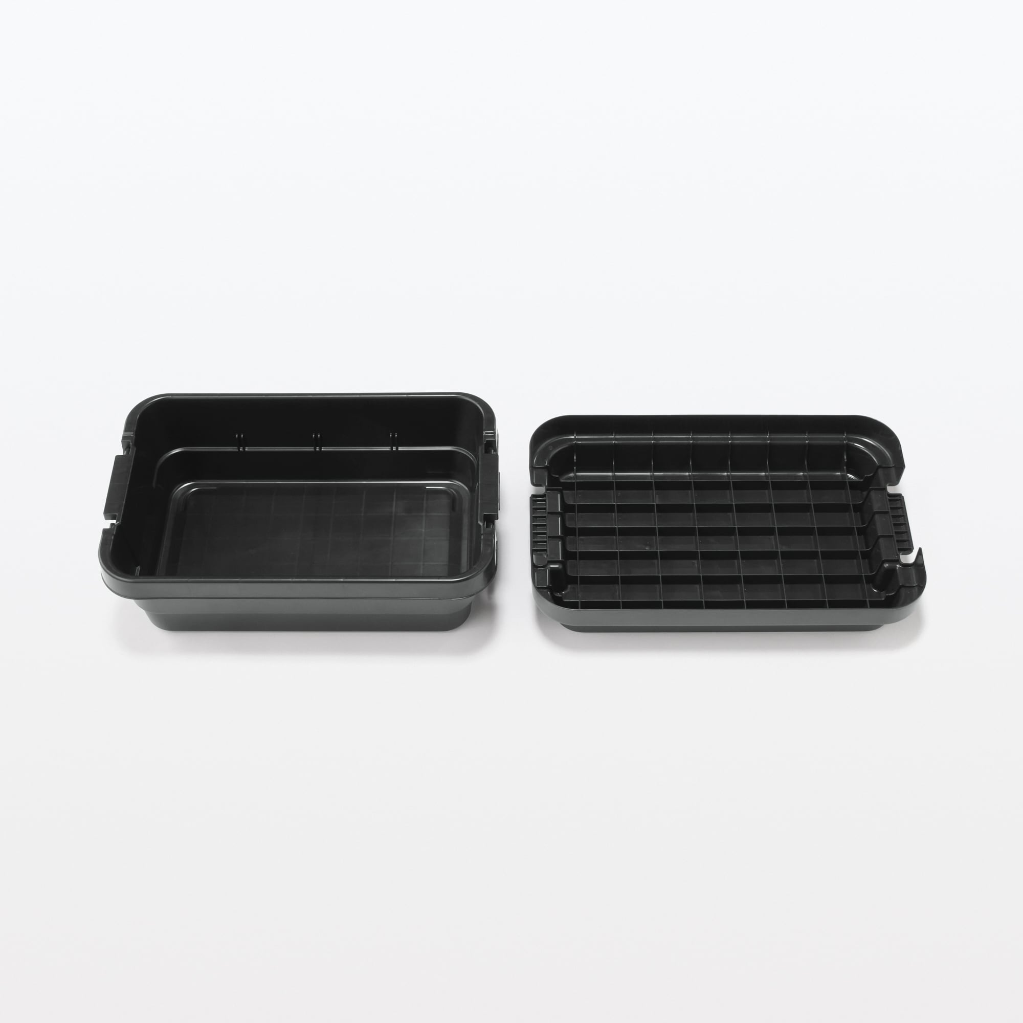 再生ポリプロピレン入り 頑丈収納ボックス 大 浅型 ダークグレー