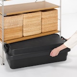 再生ポリプロピレン入り　頑丈収納ボックス　特大　浅型　ダークグレー