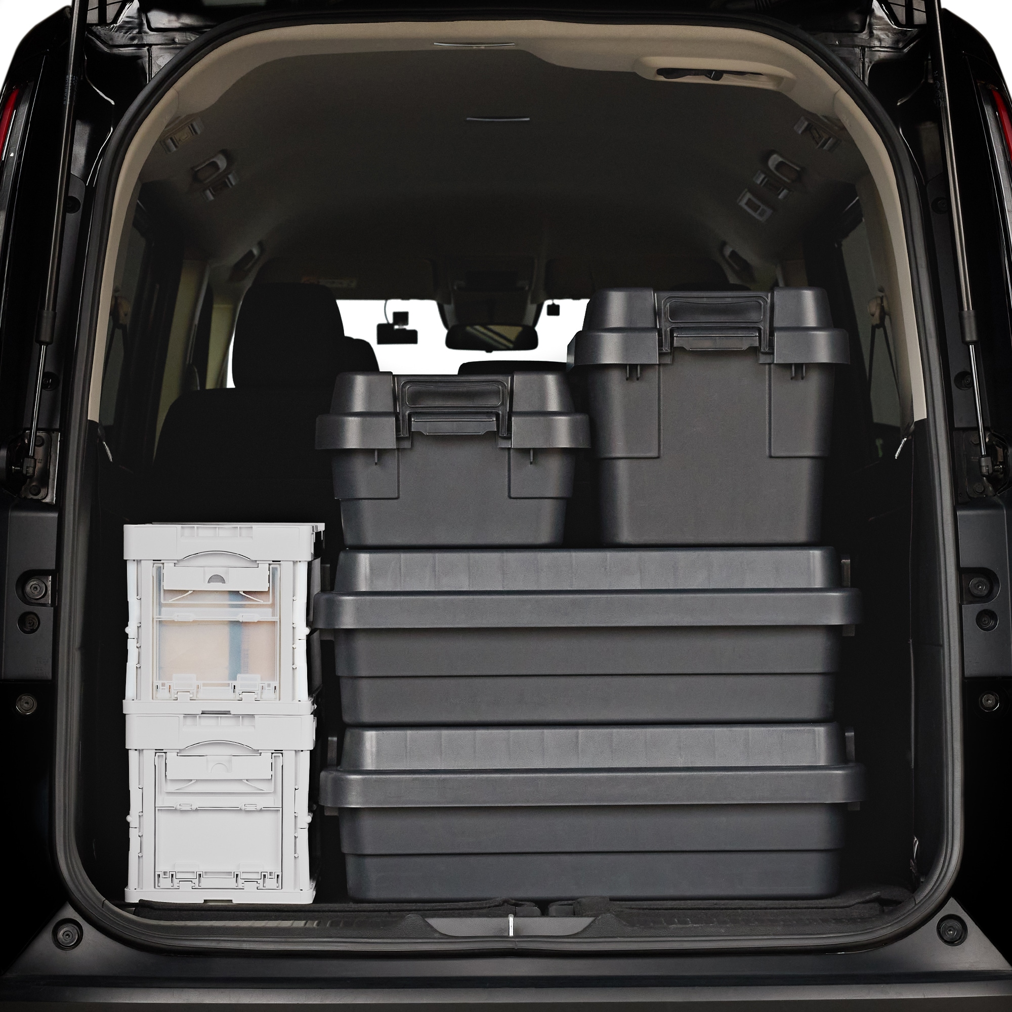 再生ポリプロピレン入り　頑丈収納ボックス　特大　浅型　ダークグレー