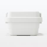 再生ポリプロピレン入り　頑丈収納ボックス　小　浅型　ホワイトグレー