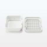 再生ポリプロピレン入り　頑丈収納ボックス　小　浅型　ホワイトグレー