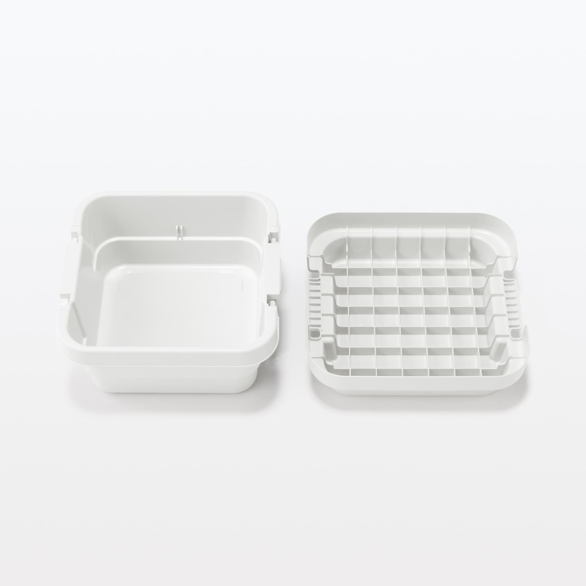 再生ポリプロピレン入り　頑丈収納ボックス　小　浅型　ホワイトグレー