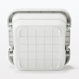 再生ポリプロピレン入り　頑丈収納ボックス　小　浅型　ホワイトグレー