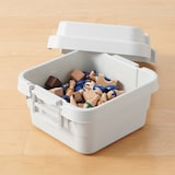 再生ポリプロピレン入り　頑丈収納ボックス　小　浅型　ホワイトグレー