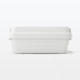 再生ポリプロピレン入り　頑丈収納ボックス　大　浅型　ホワイトグレー