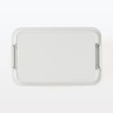 再生ポリプロピレン入り　頑丈収納ボックス　大　浅型　ホワイトグレー