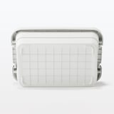 再生ポリプロピレン入り　頑丈収納ボックス　大　浅型　ホワイトグレー