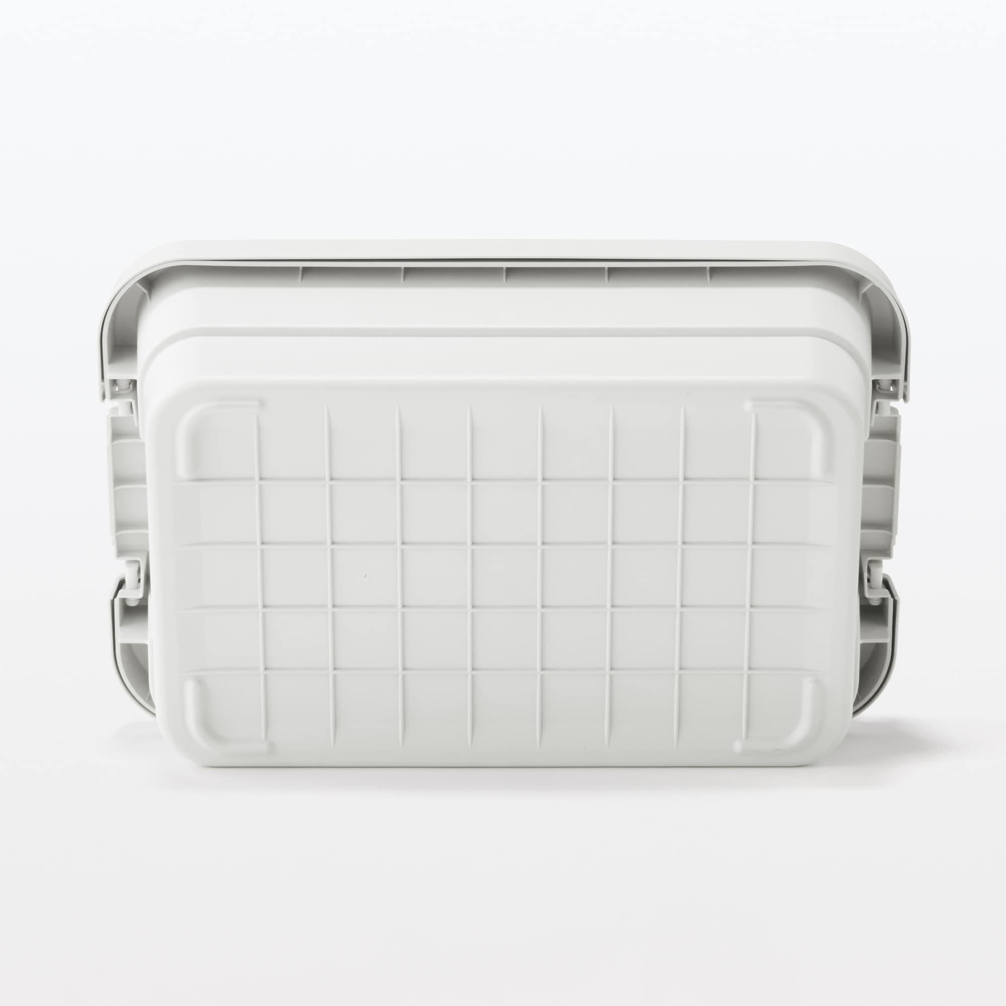 再生ポリプロピレン入り　頑丈収納ボックス　大　浅型　ホワイトグレー