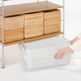 再生ポリプロピレン入り　頑丈収納ボックス　大　浅型　ホワイトグレー