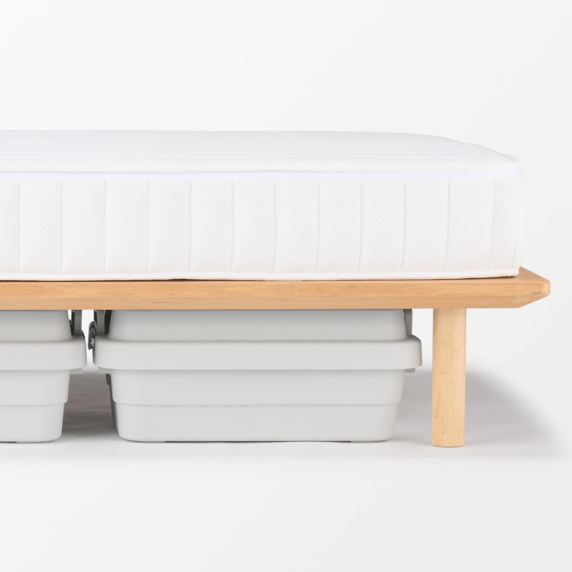 再生ポリプロピレン入り　頑丈収納ボックス　大　浅型　ホワイトグレー