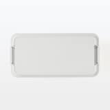 再生ポリプロピレン入り　頑丈収納ボックス　特大　浅型　ホワイトグレー