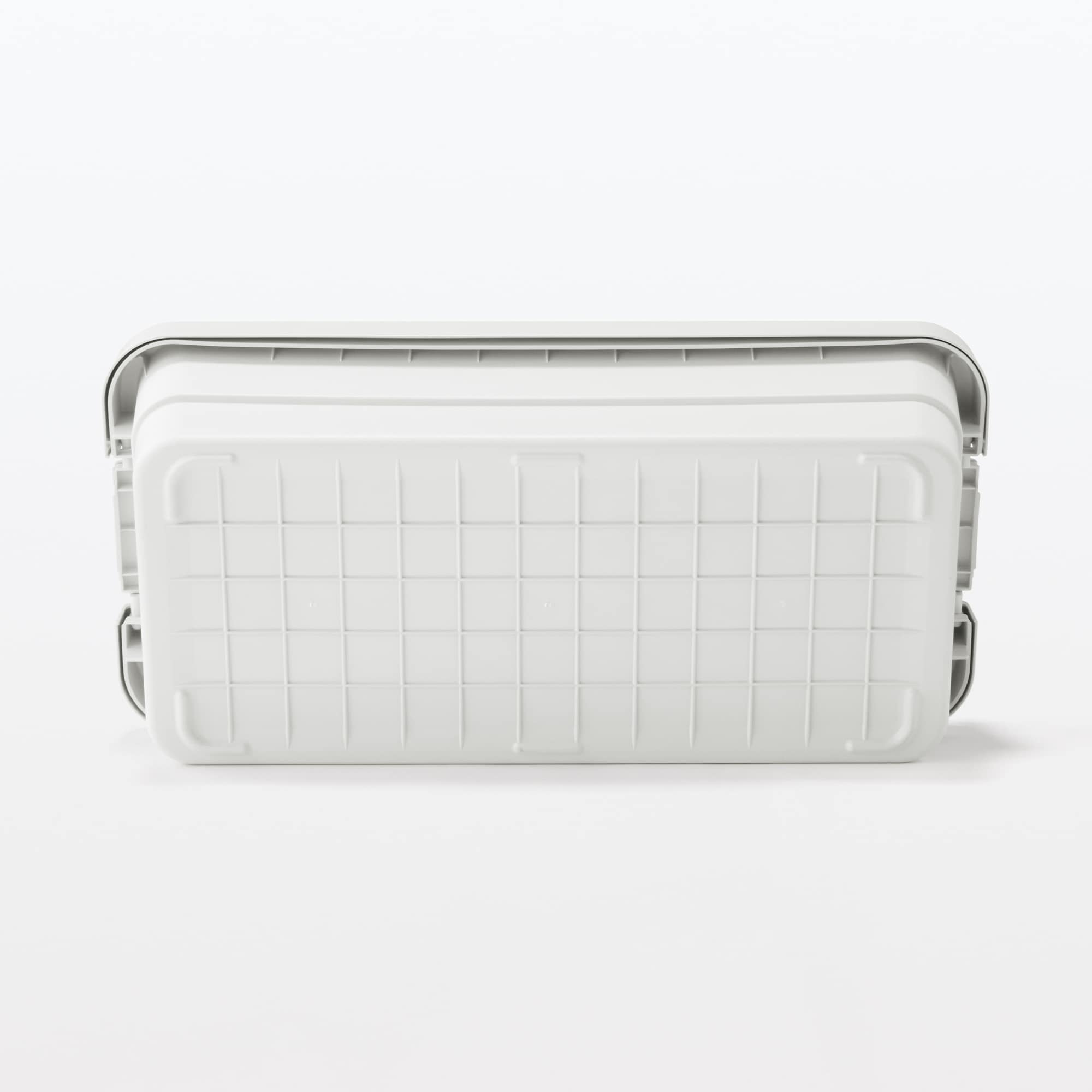 再生ポリプロピレン入り　頑丈収納ボックス　特大　浅型　ホワイトグレー