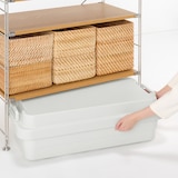 再生ポリプロピレン入り　頑丈収納ボックス　特大　浅型　ホワイトグレー