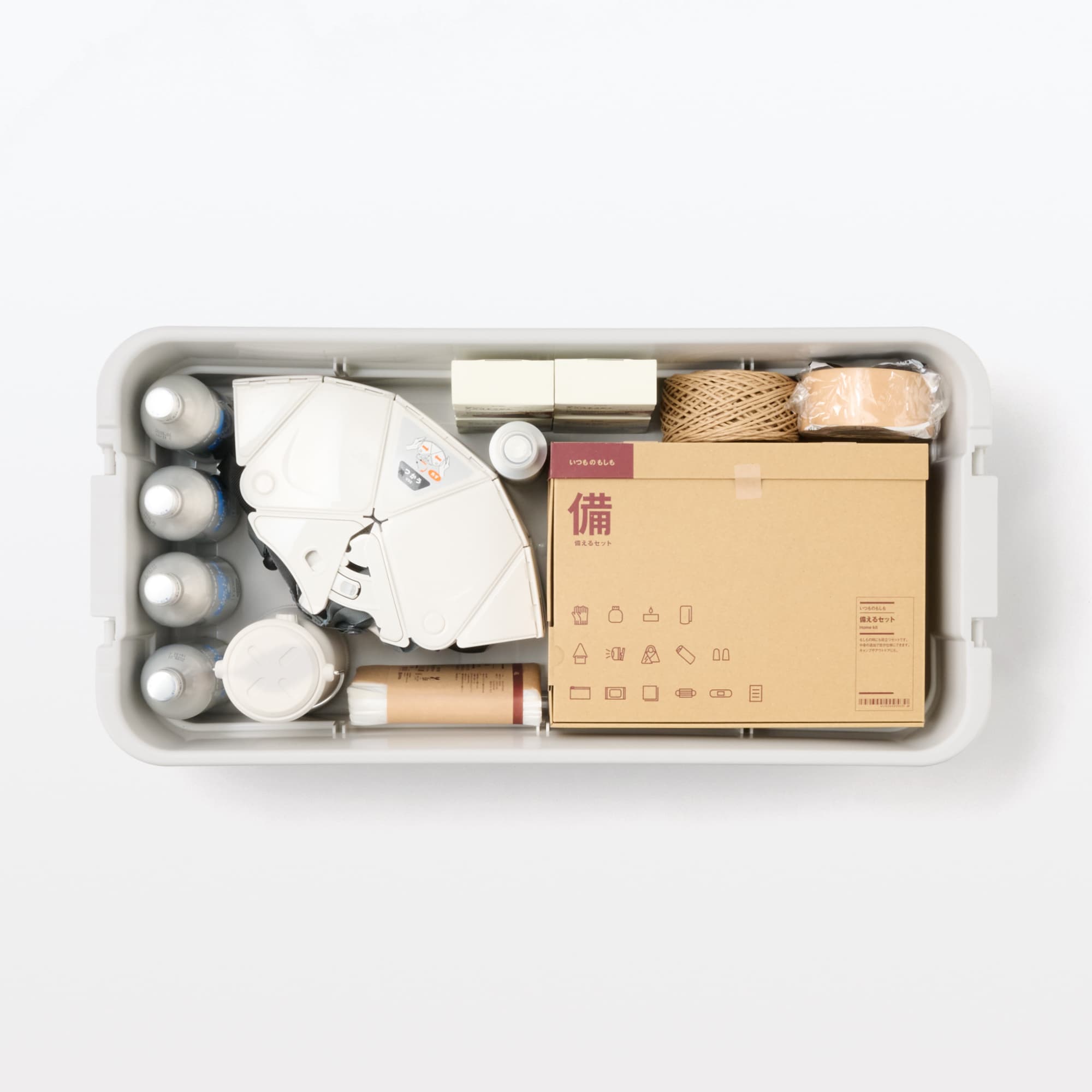 再生ポリプロピレン入り　頑丈収納ボックス　特大　浅型　ホワイトグレー