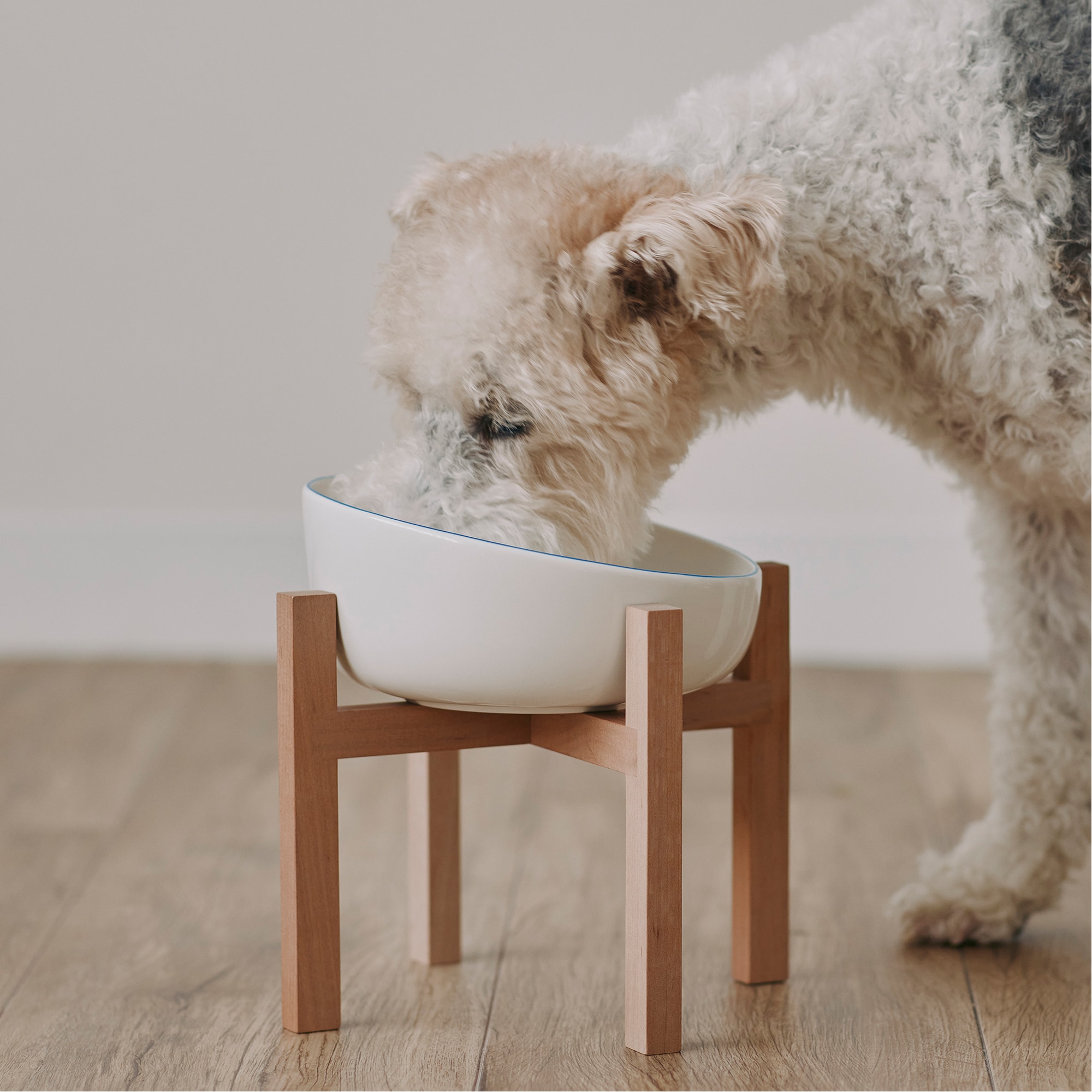 木製スタンド 大 ペットフードボウル用 | 無印良品 GEBYUIペットボウル