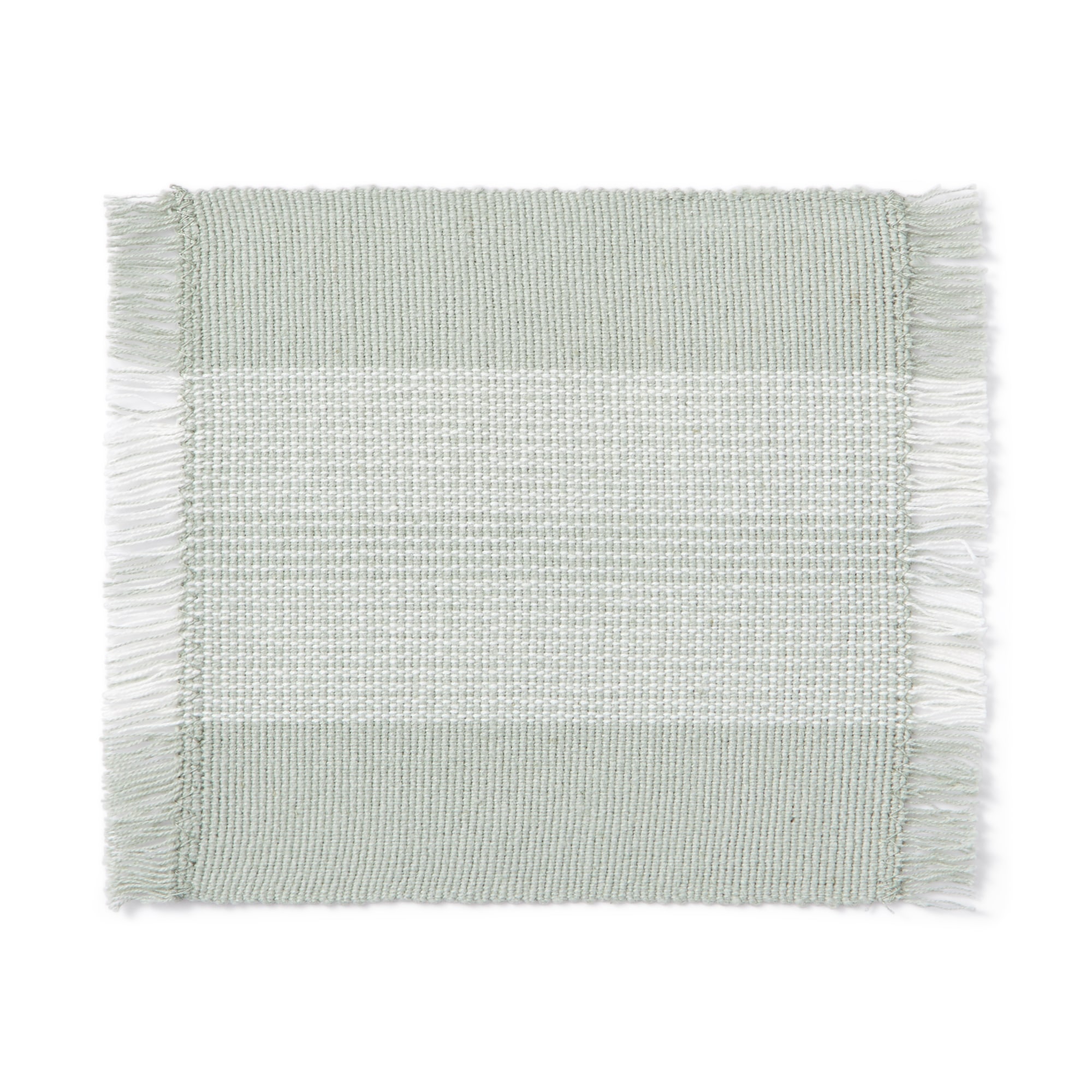 インド綿あぜ織　コースター／フリンジ