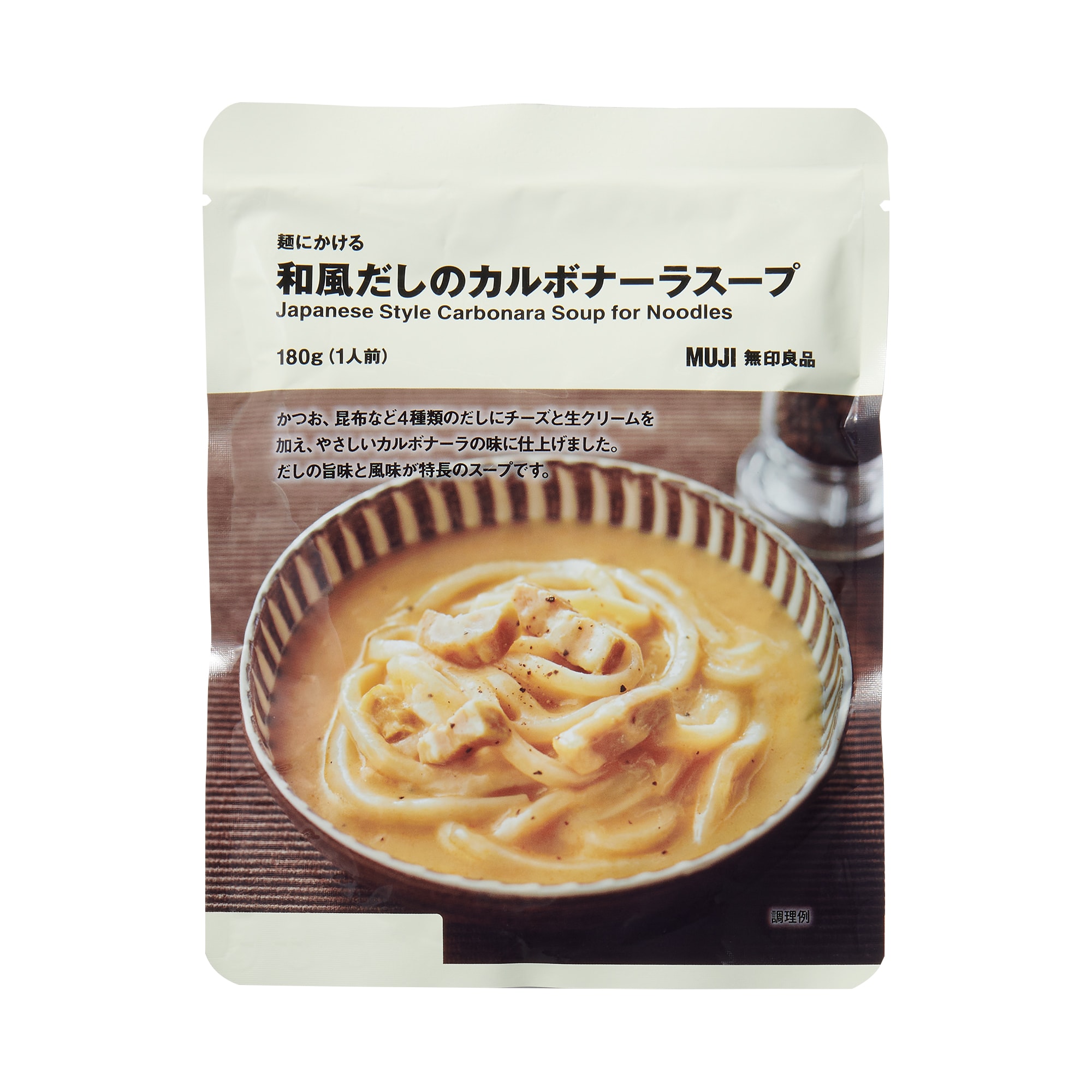 麺にかける　和風だしのカルボナーラスープ