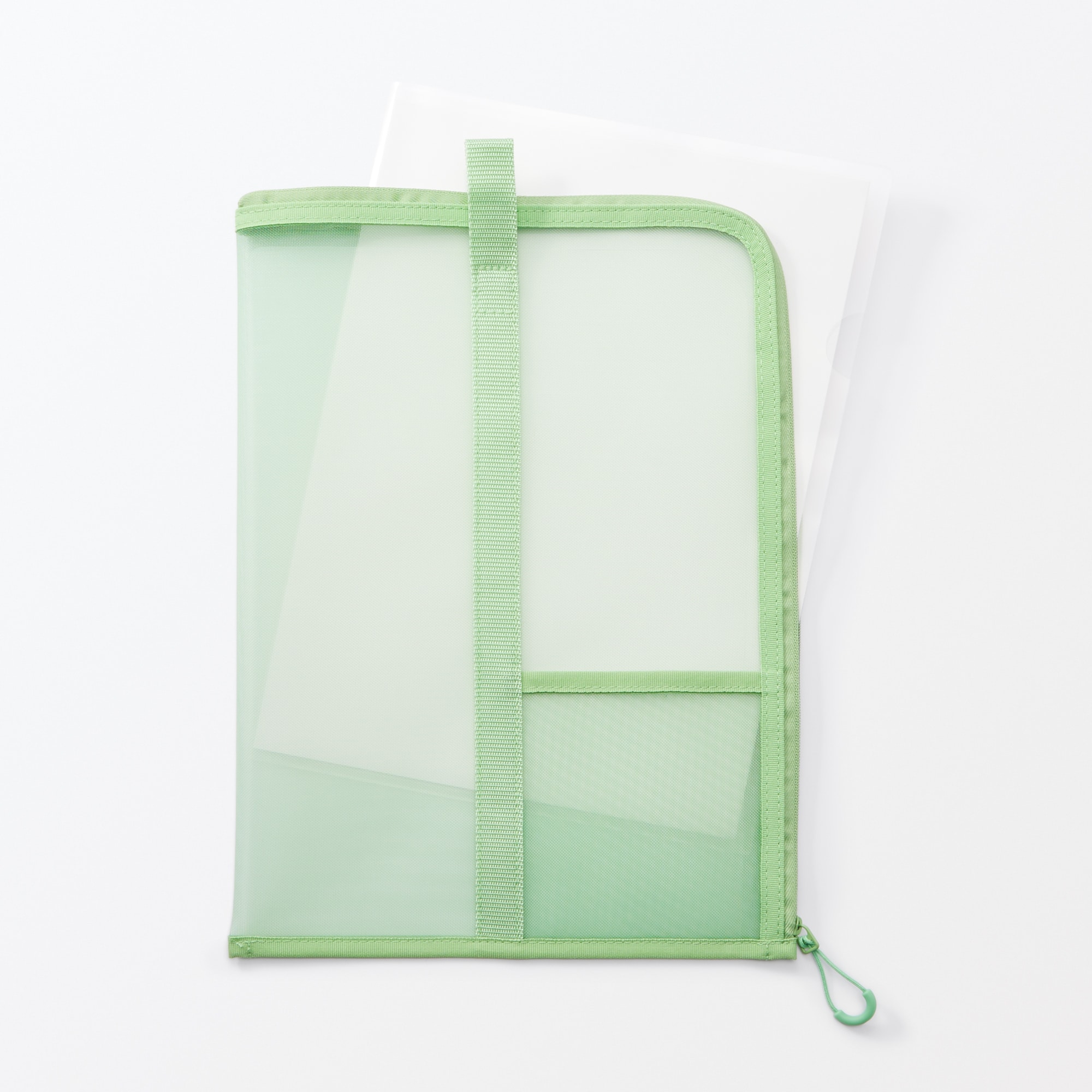 ナイロンメッシュ　縦型書類ケース・仕切り付