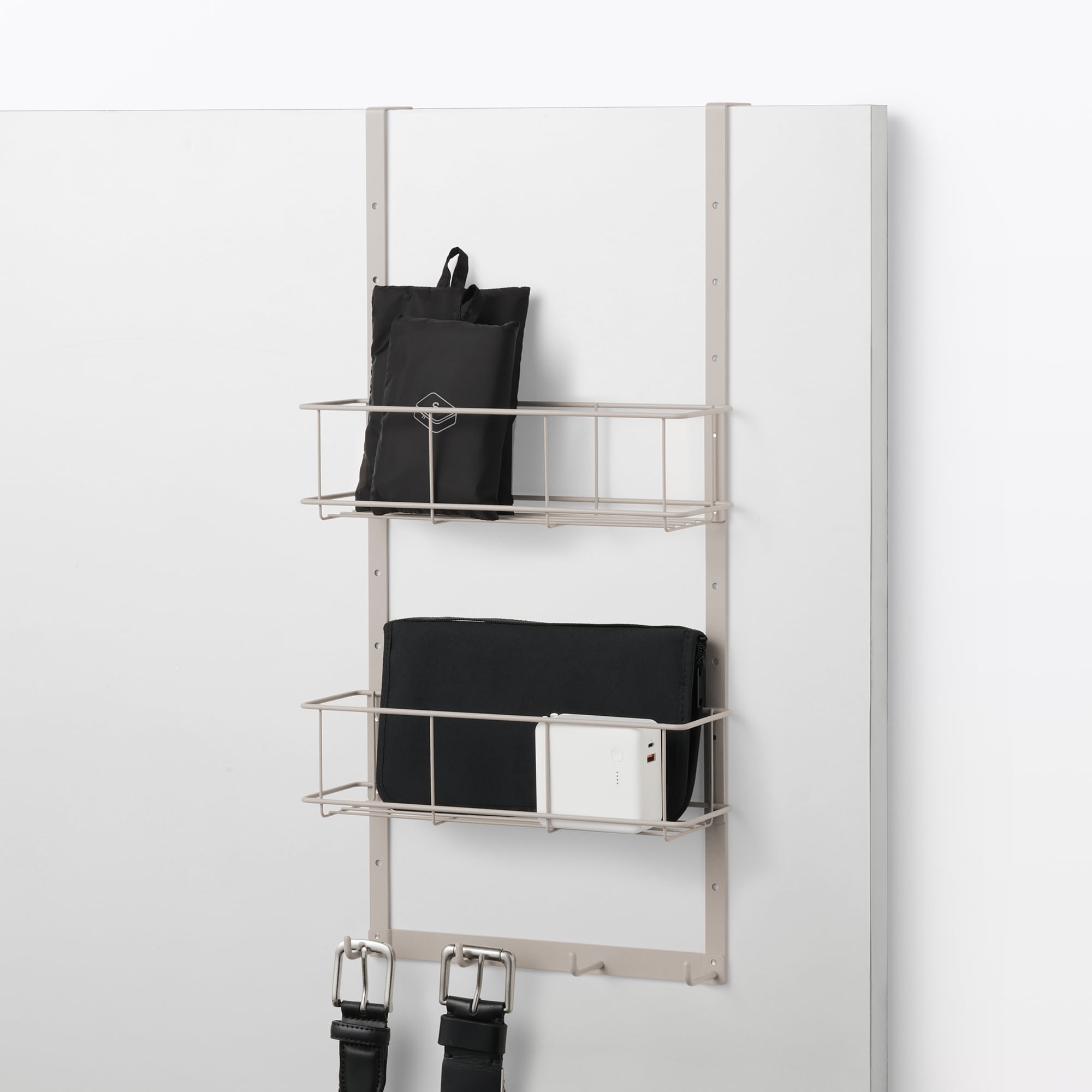 ドアにつける収納　高さ調節できるフック用追加ポケット