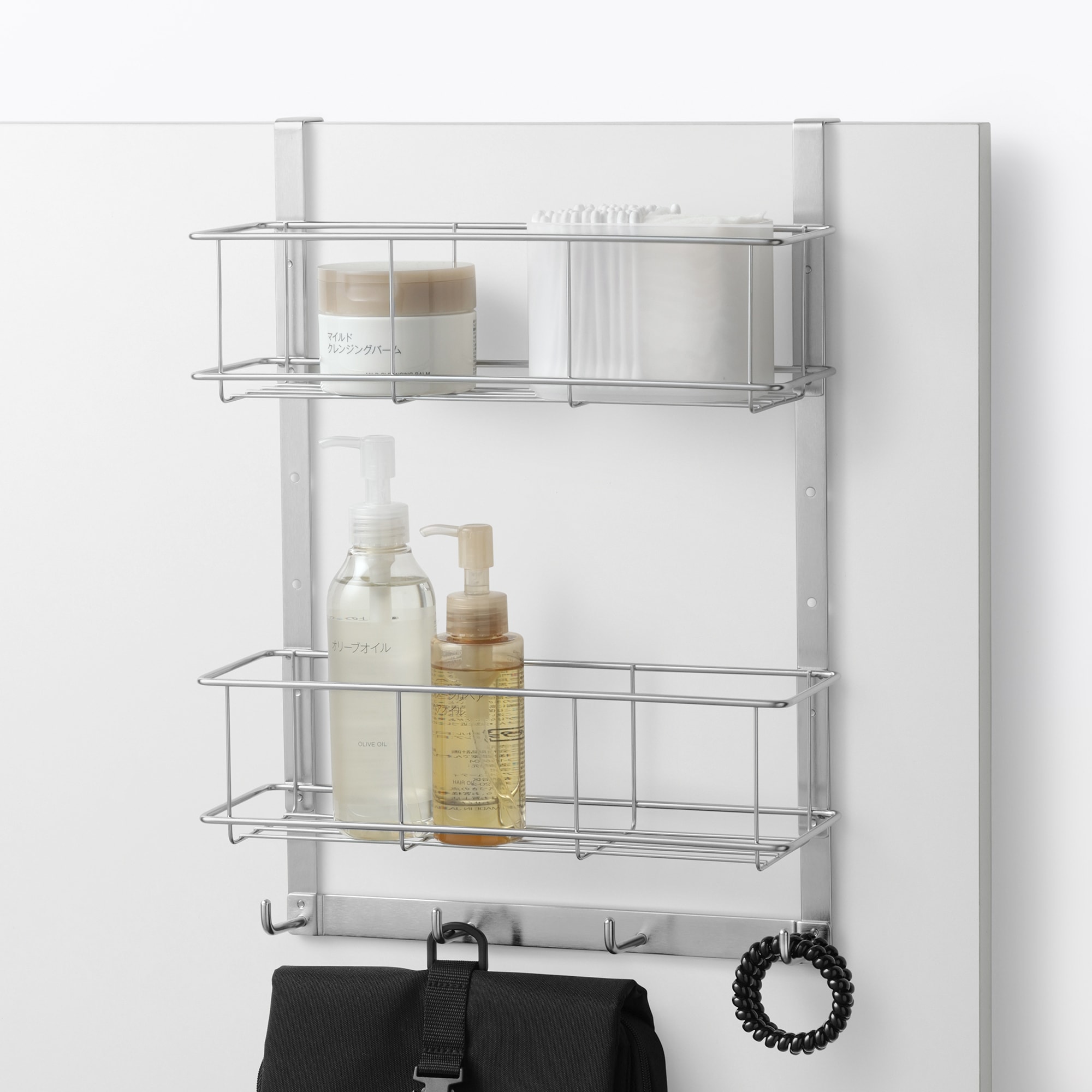 シンク扉につける収納　高さ調節できるフック用追加ポケット