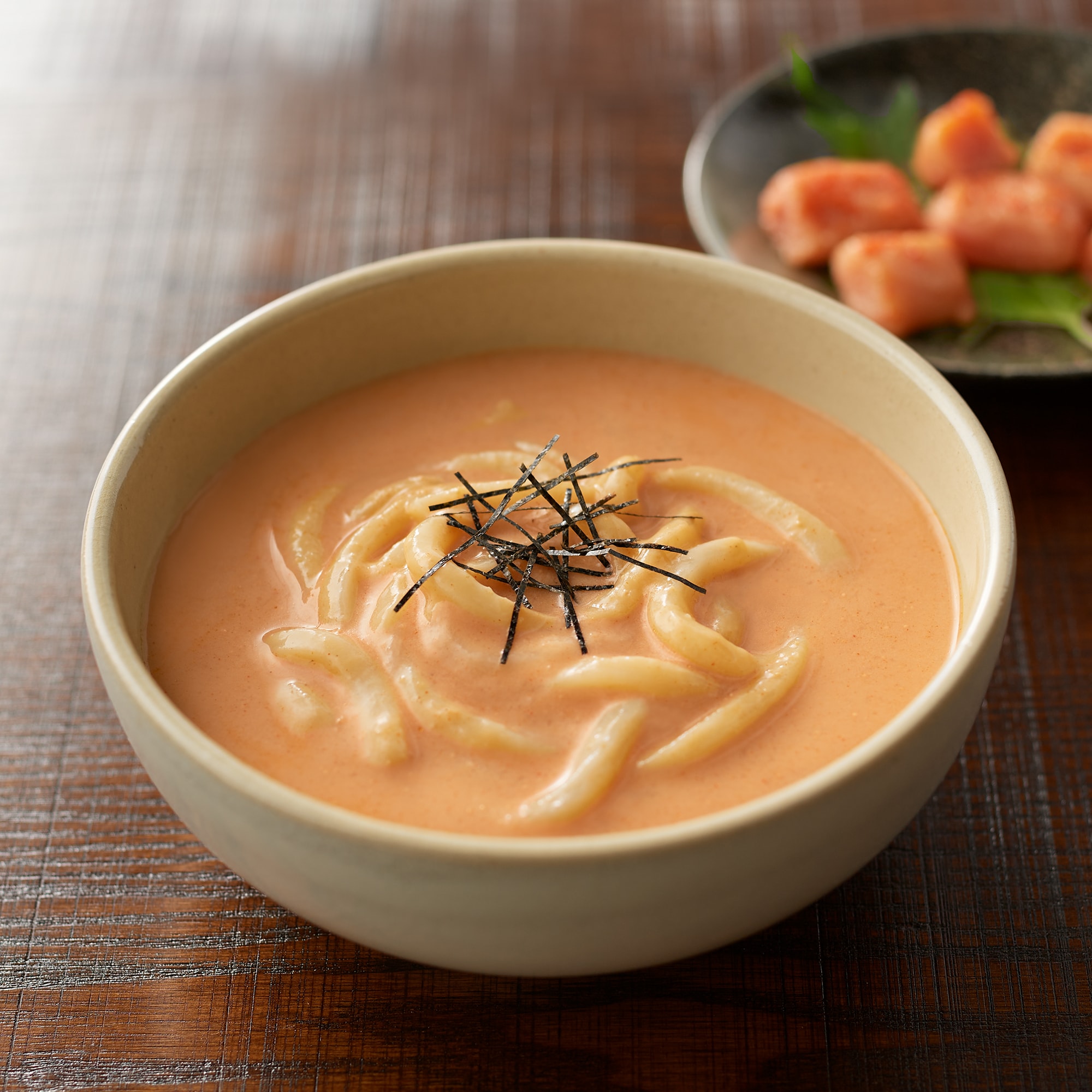 麺にかける　明太子と生クリームのスープ