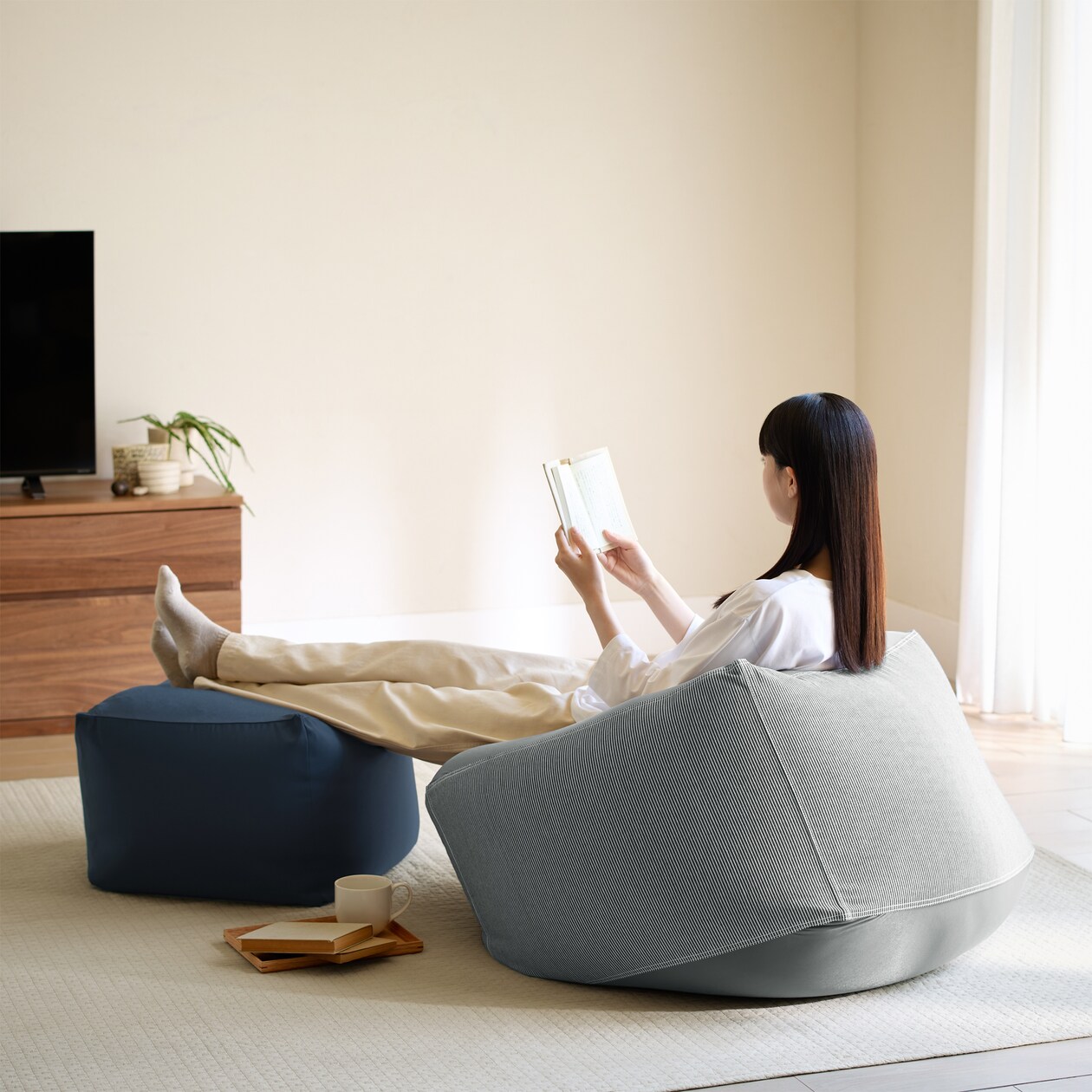 体にフィットするソファ用綿デニムカバー　小