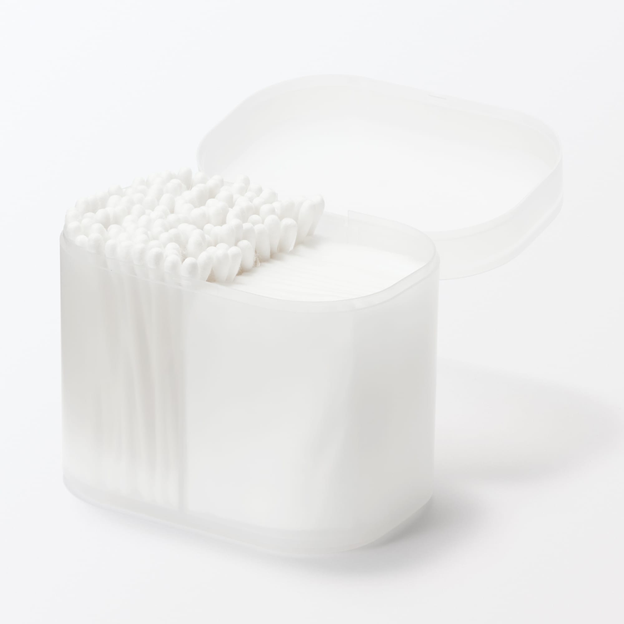 再生ポリプロピレン入りコットン　綿棒ケース　蓋付