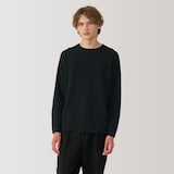 紳士　自然の色を活かして染色した　ヤククルーネックセーター