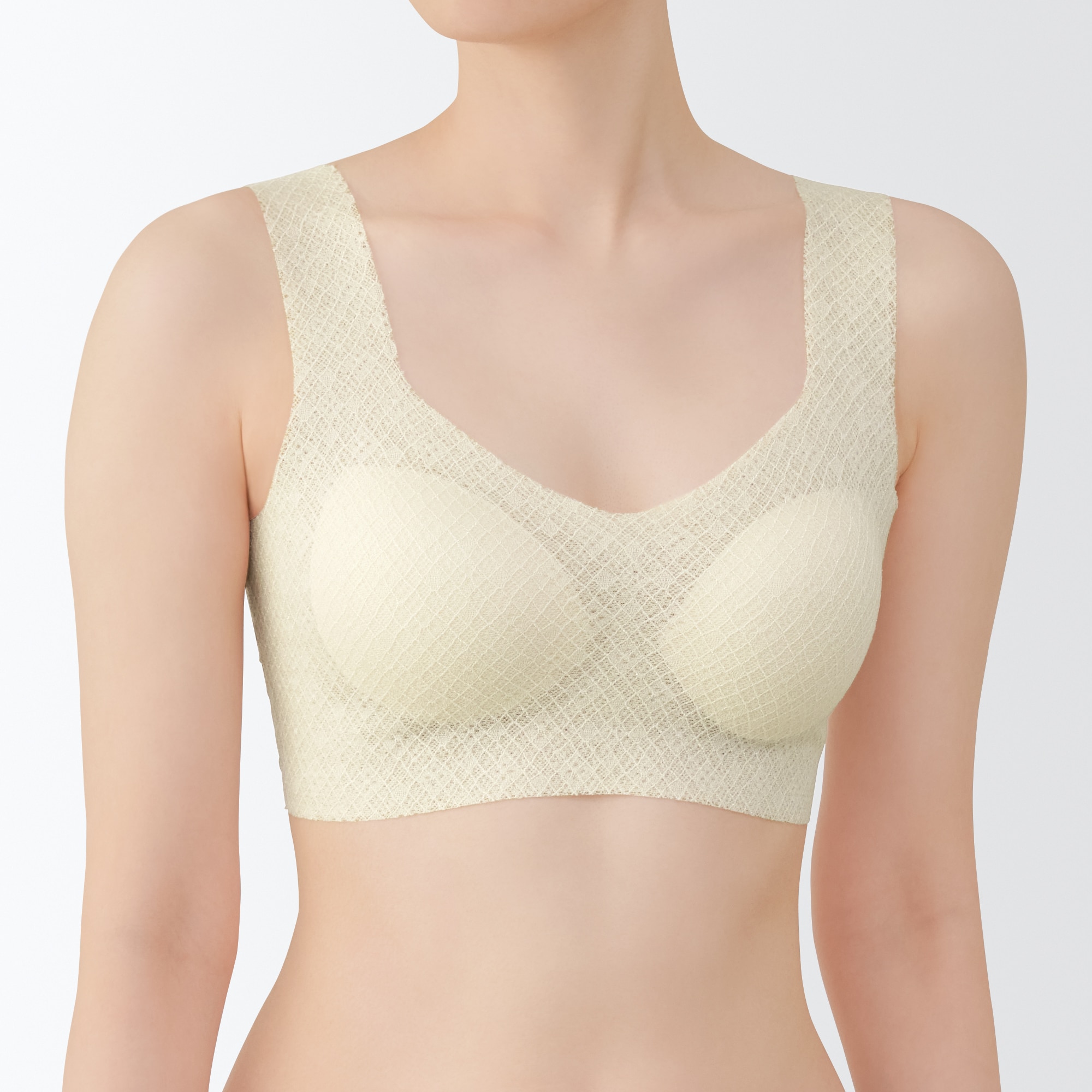婦人 ひびきにくい レース ハーフトップブラジャー | 無印良品