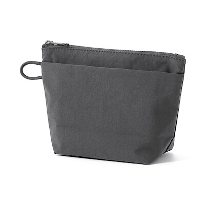 【Ｓ】リンクルナイロン　マチ付きポーチ　約１６．５×１１×６ｃｍ