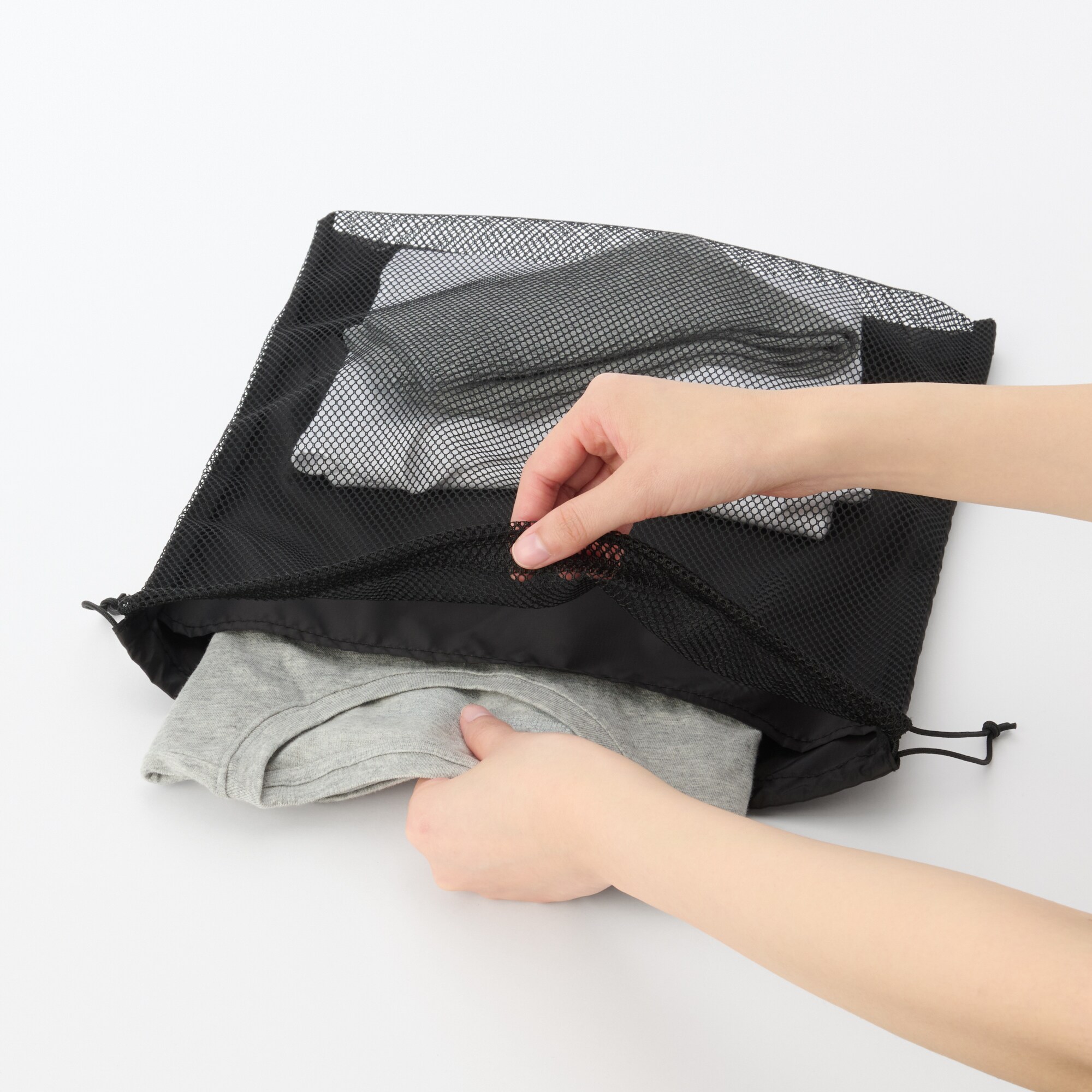 ポリエステルメッシュ巾着　ダブルタイプ