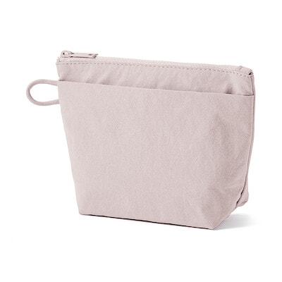 【Ｓ】リンクルナイロン　マチ付きポーチ　約１６．５×１１×６ｃｍ