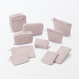 リンクルナイロン　片手で開くフラットポーチ