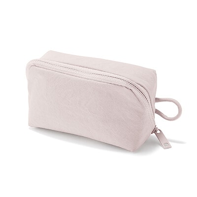 【Ｓ】リンクルナイロン　大きく開くポーチ　約１１×６×３．５ｃｍ